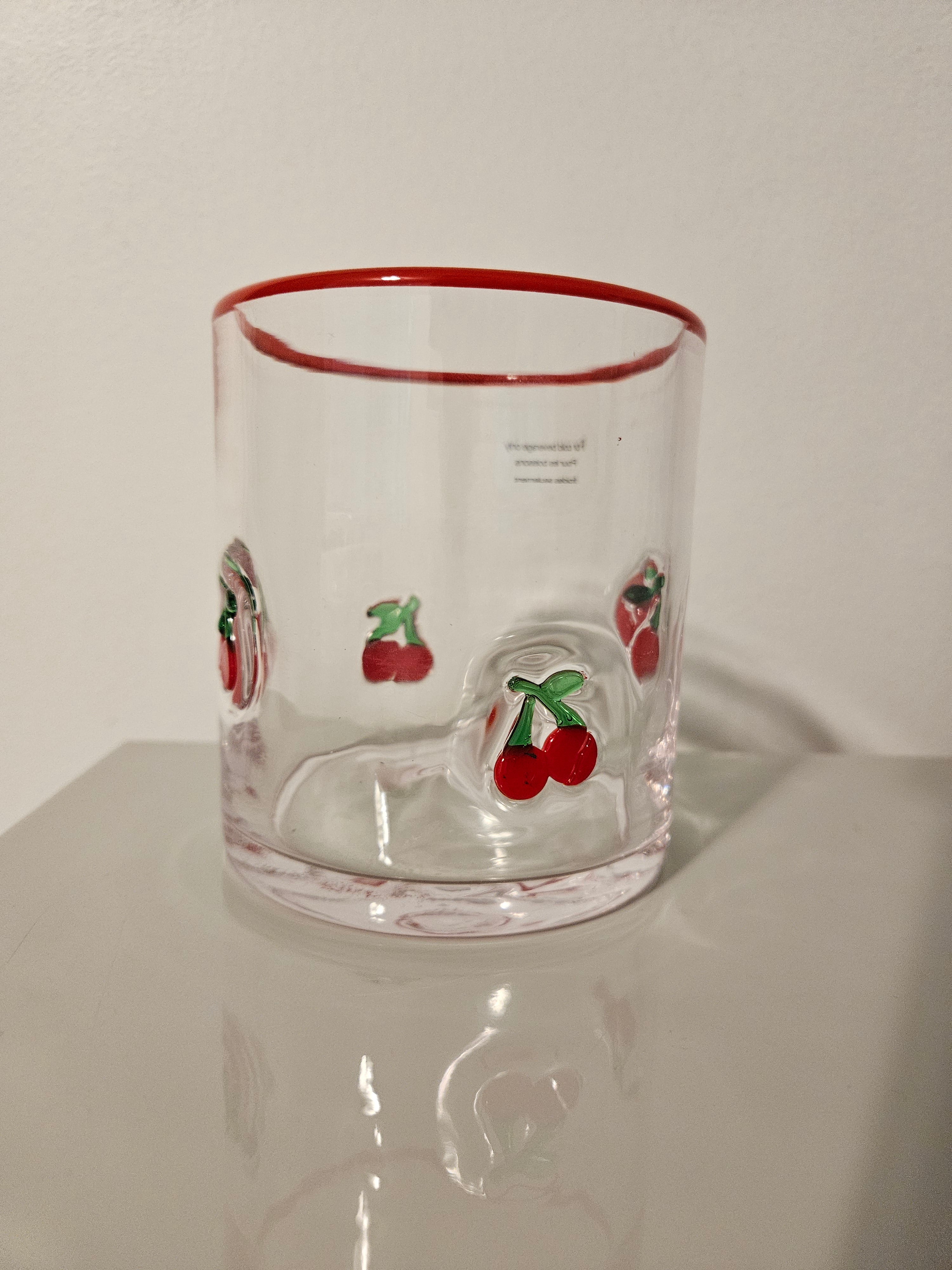Cherry Icon Juice Glass Anthropologie Dupe Icon Glass