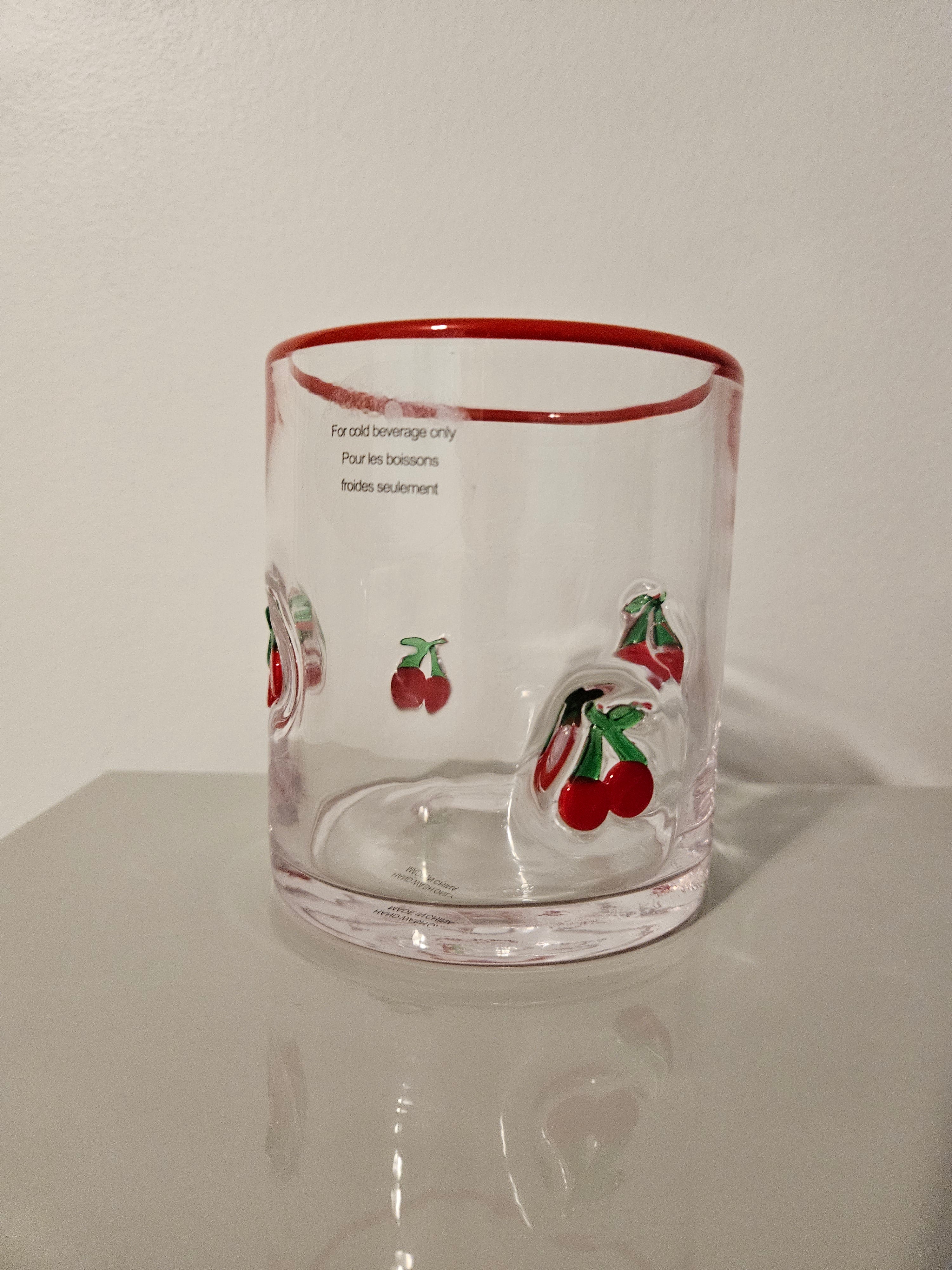 Cherry Icon Juice Glass Anthropologie Dupe Icon Glass